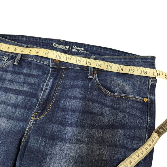 Signature by Levi Strauss Womens Plus Size 20 Straigtht Jeans Modern Slim Cuffed - Picture 11 of 16